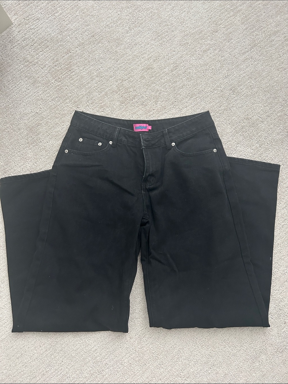 Edikted Low Rise Black Jeans - Medium